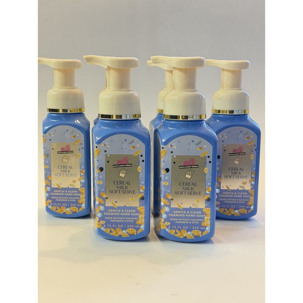 5 X Bath & Body Works CEREAL MILK SOFT SERVE Gentle Foaming Hand Soap 8.75 fl oz